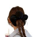Fascia per capelli in raso floreale 1 pz Elastico per capelli monocolore per coda di cavallo e chignon Elegante accessorio di moda per acconciature quotidiane Poliestere 2