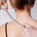 Fasciálna škrabka z nerezovej ocele dĺžka 47 cm Masážny nástroj gua sha na uvoľnenie veľkých svalov Strieborná Na masáž chrbta nôh a krku 7