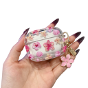 Fascinante funda floral para AirPods 3 con llavero Protección contra arañazos, polvo y golpes, fácil acceso a puertos y botones 3