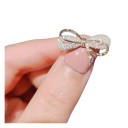 Fashion Bow Brooch 1.8 cm Zinc Alloy with Rhinestones Elegant Decorative Brooch for Coat Dress Handbag Accessory 2