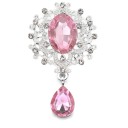 Fashion Crystal Brooch 4.5 x 2.5 cm Elegant Accessory Made of Zinc Alloy with Acrylic Multicoloured Stones Brooch for Coat Dress and Blazer 7