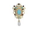 Fashion Royal Baroque Brooch Golden Decorative Jewellery Zinc Alloy with Colourful Stones Luxurious Shaped Accessory for Clothing 2