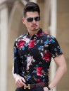 Fashion Shirt with Rose Pattern J715 7