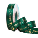 Fâșie decorativă de Crăciun colorată 2 cm x 5 metri cu motiv de sanie, stele și inscripția Merry Christmas pentru ambalarea cadourilor și decorare 2