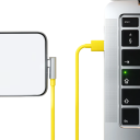 Fast Charging Cable USB A to USB C 2 m 100W Right Angle Connector 90 Degrees 6A Braided Cable 480 Mbps 10