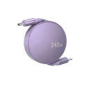 Fast Charging Retractable USB C to USB C Cable 240W 6A PD Data Charging Cable for Mobile Phones Tablets Laptops 12