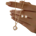 Faszinierendes Hochzeitsset für Frauen Halskette und Ohrringe Romantischer modischer Schmuck Elegantes Geschenk für einen besonderen Tag 1