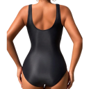 Fato de banho feminino de uma peça Alças largas Padrão floral Decote em O Spandex Poliéster Fato de banho elástico de verão 3