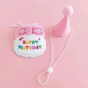Fato de festa para cães e gatos com chapéu e bordado Feliz Aniversário 7