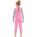 Fato de neoprene para meninas 2,5 mm inteiro com mangas longas e proteção UV para desportos aquáticos rosa 2