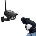 Fausse caméra de sécurité solaire avec LED et capteur de mouvement, rotation automatique, simulation extérieure, vidéosurveillance, protection 3