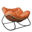 Fauteuil à bascule design avec assise rembourrée capitonnée 120x95 cm cadre en acier surface en flanelle en peluche pour le salon et la chambre 4