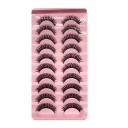 Faux cils dramatiques 10 paires Cils en fausse fourrure avec bande 24