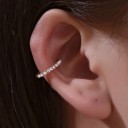 Faux piercing de nez sans perçage 1 pièce Anneau ouvert avec zirconiums 8 mm Clip pour nez et cartilage d'oreille 4