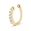 Faux piercing de nez sans perçage 1 pièce Anneau ouvert avec zirconiums 8 mm Clip pour nez et cartilage d'oreille 5