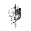 Faux tatouage loup 5