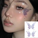 Fe- og sommerfuglevinger med skinnende tatovering Vandtæt falsk tatovering 10,5 x 12 cm Festivalmakeup Selvklæbende tatovering Stilfuld kropsdekoration 2