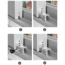 Fechadura de segurança para janela deslizante 2 pcs Bloqueador ajustável de janelas para crianças, animais de estimação e prevenção 4