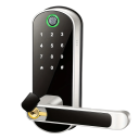 Fechadura inteligente de porta WiFi IP67 Impressão digital NFC Código Cartão Aplicação Chave Entrada sem chave Maçaneta bidirecional Portas de aço e madeira 33–50 mm 13