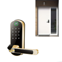 Fechadura inteligente de porta WiFi IP67 Impressão digital NFC Código Cartão Aplicação Chave Entrada sem chave Maçaneta bidirecional Portas de aço e madeira 33–50 mm 4