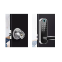 Fechadura inteligente de porta WiFi IP67 Impressão digital NFC Código Cartão Aplicação Chave Entrada sem chave Maçaneta bidirecional Portas de aço e madeira 33–50 mm 7