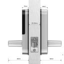 Fechadura inteligente de porta WiFi IP67 Impressão digital NFC Código Cartão Aplicação Chave Entrada sem chave Maçaneta bidirecional Portas de aço e madeira 33–50 mm 8