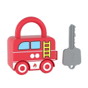Fecho educativo para crianças em forma de carro com chave 7