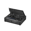 Fegyverkoffer automatikus nyitással 2 pisztoly + tár 12,7×10,1×3,46 in Q235 acél fekete biztonsági doboz 2