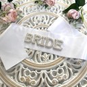 Fehér szalag BRIDE 160 x 9,5 cm Díszes szalag a menyasszonynak Leánybúcsú Esküvői kiegészítő 3