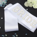 Fehér szalag BRIDE 160 x 9,5 cm Díszes szalag a menyasszonynak Leánybúcsú Esküvői kiegészítő 4