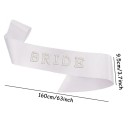 Fehér szalag BRIDE 160 x 9,5 cm Díszes szalag a menyasszonynak Leánybúcsú Esküvői kiegészítő 5