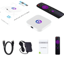 Fehér TV doboz Android 13 4+64GB Streaming multimédiás lejátszó HDMI kábellel IR távirányítóval WiFi 2.4G 5G Ethernet USB Bluetooth 3