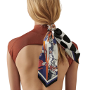 Fein gestreifter schmaler Damenschal 88 x 11 cm Dünner Schal für Haare und Hals Haarband für Damen Stilvolles Accessoire zur Tasche Ganzjährig 2