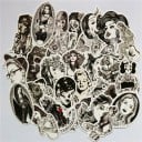Fekete-fehér PVC matricák 68 db Női tetoválásos és virágos illusztrációk Körülbelül 5 cm-es Méret személyes tárgyak díszítésére és testreszabására 5