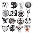 Fekete-fehér zenei témájú matricák 50 db PVC matrica zeneimádóknak 3-8 cm méretben Motívumformára vágva 4