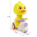 Felhúzható kacsa rolleren 13,5 x 10,3 x 5,6 cm sárga figura forgó fejjel műanyag játék gyerekeknek 3