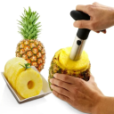 Feliator de ananas din oțel inoxidabil 24,5 cm cu mâner de 10 cm Feliator spiralat practic din oțel inoxidabil pentru feliere și servire ușoară 3