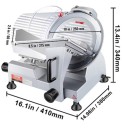 Feliator electric de carne 240 W 41 × 35 × 34 cm feliator de masa, salam și mezeluri din metal argintiu pentru bucătărie 3