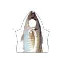 Felnőtt hal karneváli jelmez Arcfedős poncsó 85 x 67 cm Poliészter 3D nyomtatás Ezüst-barna Partira és álarcosbálra 2