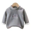 Felpa calda per bambini con animale ricamato e scollo rotondo a girocollo con maniche lunghe adatta per il clima più fresco 1
