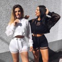 Felpa corta da donna in rete A61 4