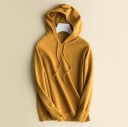 Felpa da donna con cappuccio Maglia fine in viscosa e lana Cordino regolabile Polsini e fondo a costine Manica lunga 5