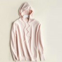 Felpa da donna in maglia con cappuccio e cordino Maniche lunghe a raglan Maniche e orlo inferiore a costine Poliestere 8