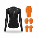 Felpa da motociclista con protezioni Protezione dorsale e 4 piccole protezioni Zip e aperture per i pollici Poliestere e spandex Sotto 1