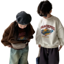 Felpa in pile invernale coreana con stampa di lettere Cotone e poliestere Maglione imbottito e largo per ragazzi e ragazze Top caldo monocolore in diverse colorazioni 6