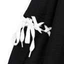 Felpa oversize da donna con cappuccio Stampa di un coniglio con ali di pipistrello Nastrini sulle maniche Fiocco sul cappuccio Poliestere 5