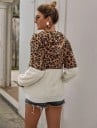 Felpa pelosa da donna con motivo leopardato Cappuccio con cordini Zip a tutta lunghezza Due tasche frontali Pelliccia sintetica 5