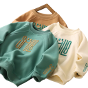 Felpa per bambini con maniche lunghe e ricamo SMILE Cotone e poliestere Top monocolore per ragazzi e ragazze Taglio ampio per primavera e autunno Vari colori 2