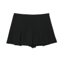 Femei talie înaltă plisată mini pantaloni scurți eleganti cu fermoar fustă pantaloni scurți casual A-line pantaloni scurți 2