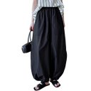 Femeii pantaloni largi supradimensionați din bumbac, eleganți, respirabili, cu picior larg, pantaloni casual confortabili, îmbrăcăminte 2